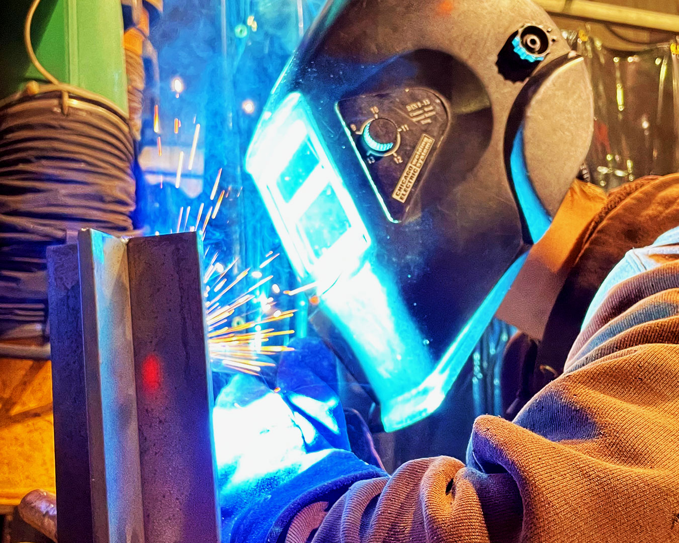 Welding Rodeo contestant works on T-joint weld