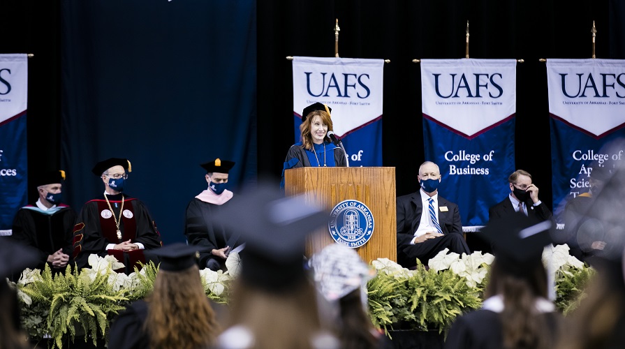 chancellor Riley speaks at graduation