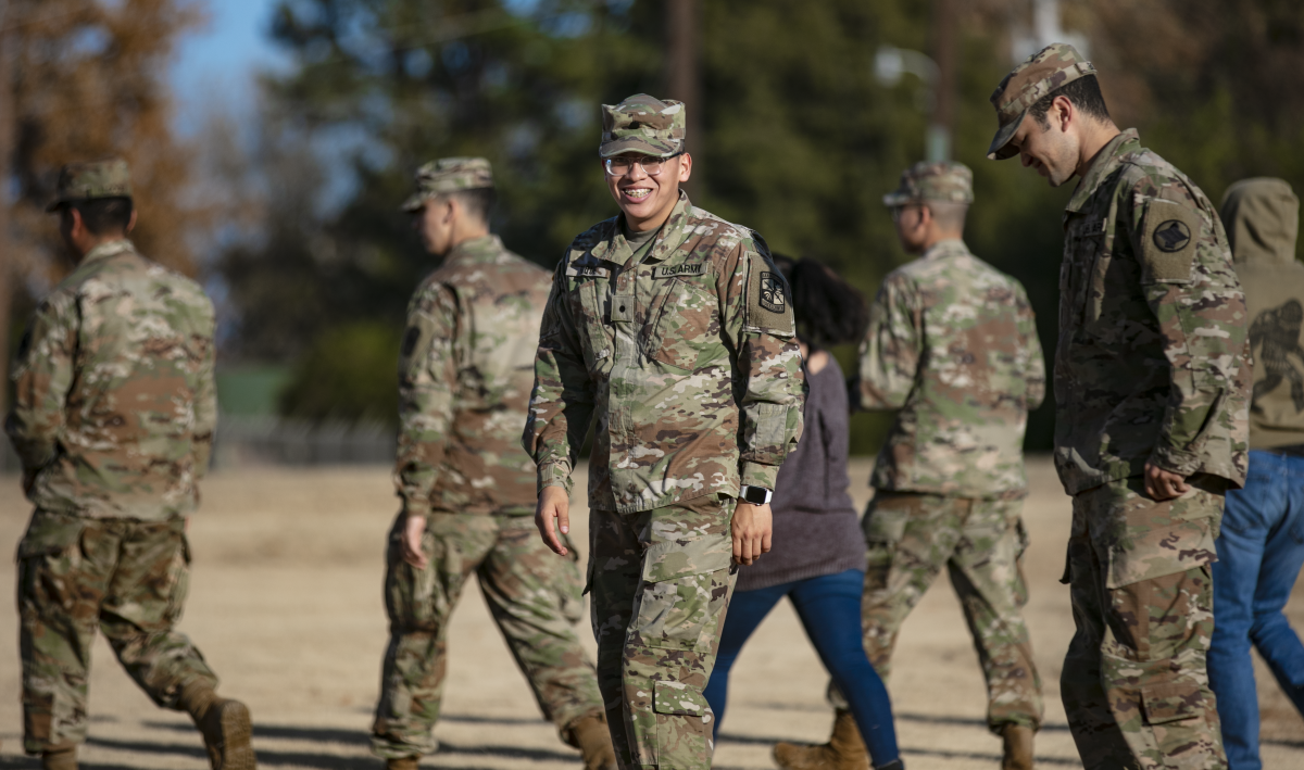 ROTC members in their camouflage.