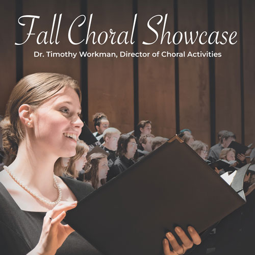 Woman holding songbook sings to audience